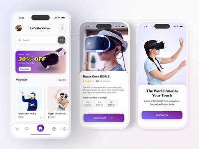 VR Store mobile app ui concept design dashboard figma responsive design screenshot ui ux