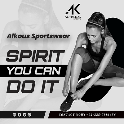 Poster for "Alkous Sportswear" 3d adobe photoshop alkous sportswear post 1 banner design branding flyer graphic design instagram post logo post design poster poster design poster for a brand