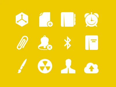 Glyphs 3d address alarm attachment bell bluetooth book brush burn cloud contact document glyphs