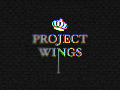 Project Wings black blur crown lens lettering symbol typography white