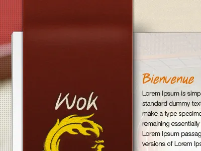 Wok asian leather paper restaurant texture