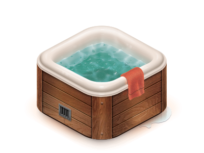 Jacuzzi hot tub jacuzzi jacuzzi icon puddle steam towel vent water wood