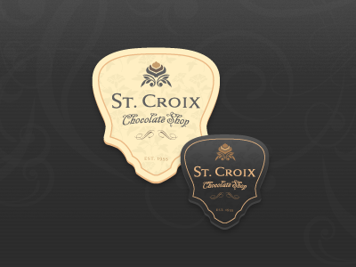 St. Croix Chocolate Shop chocolate shop chocolates icon designer iconographer iconography identity designer illustration labels logo logo designer packaging st. croix stickers symbol designer typography