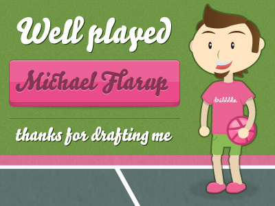 Let's play some Dribbble ball! basketball player debut dribbble virgin michael flarup player self portrait