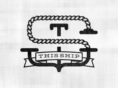 This Ship logo nautical one color texture