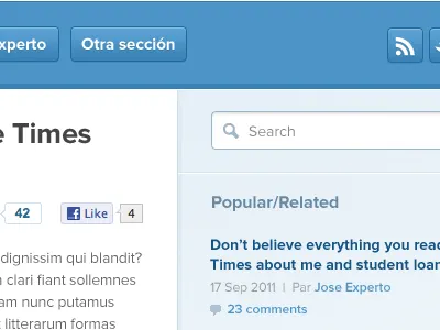 A simple Worpress theme in motion blog button proxima search