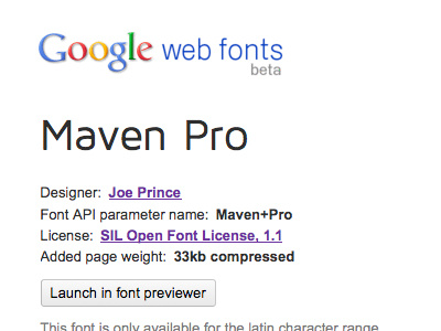 Google Webfonts google maven pro webfont