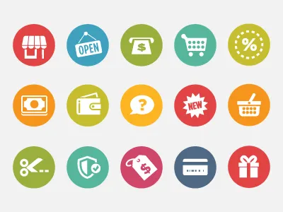 Shopping Icons icon icon set icons ui vector