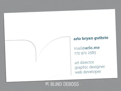 New Business Card, B business card deboss