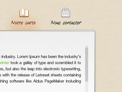 "Notre carte" asian paper restaurant texture