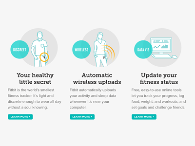 Discreet, Wireless, Data Vis fitbit gray line art teal