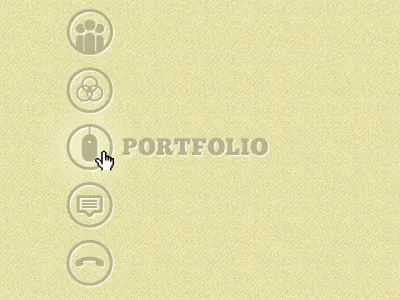 Vertical nav iconography interface