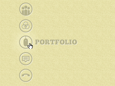 Vertical nav iconography interface