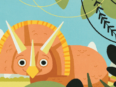 Peeking dinosaur orange prehistoric