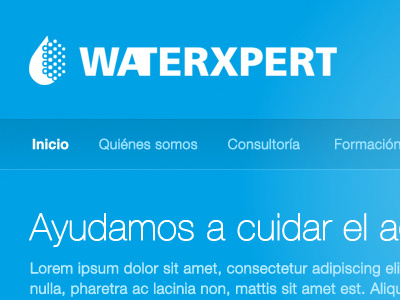 Ayudamos a ciudar el a blue gradient logo menu slogan water white