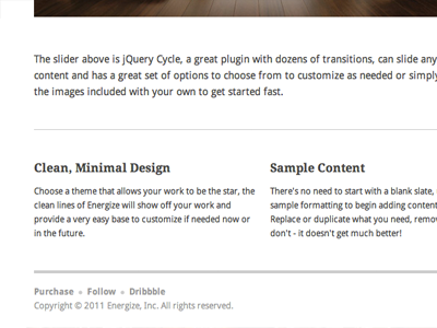 Energize Footer clean footer minimal web design