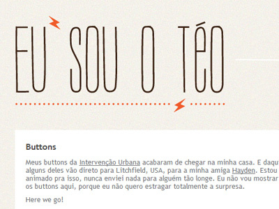 Eu sou o Téo header typography web design