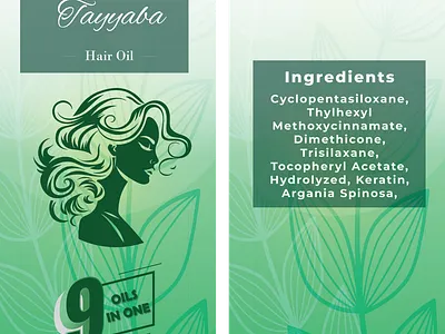 Bottle Lable for "Tayyaba Hair Oil" 3d adobe photoshop banner design bottle lable branding design flyer graphic desigenr graphic design hair oil hair oil lable illustration instagram post lable design oil lable design ui