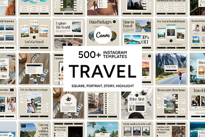 Travel Beige Template 3d adventure template animation branding bundle template canva template design destination template graphic design holiday template illustration instagram template logo social media template tour template travel template ui ux vacation template vector