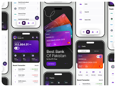 Meezan Finance Mobile App banking app business clean credit debit card design finance mobile app fintech app icons imhassanali ios app minimal modern new look trade app uexde ui ux