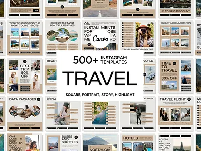 Travel Cream Template 3d animation branding bundle template canva template design design template destination graphic design holiday illustration instagram template logo social media template tour and travel travel agency ui ux vacation vector