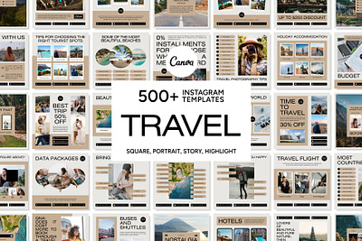 Travel Cream Template 3d animation branding bundle template canva template design design template destination graphic design holiday illustration instagram template logo social media template tour and travel travel agency ui ux vacation vector