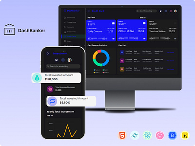 Dashbanker - Bootstrap HTML Multipurpose Admin Dashboard bank card slava kornilov banker banking bitcoin business crm crypto cryptotrading dashbanker dashnbanker digital bank finance fintech inves multipurpose payment plugins tech technology trading