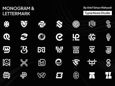 Monogram & Lettermark Logofolio brand branding business collection design for sale freelancer identity letter lettermark logo logofolio logomark mark marketing monogram portfolio service startup symbol