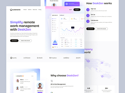 SaaS Work Management Landing Page landing page landing page design saas software saas web design saas website saas website design sales saas web web design work management