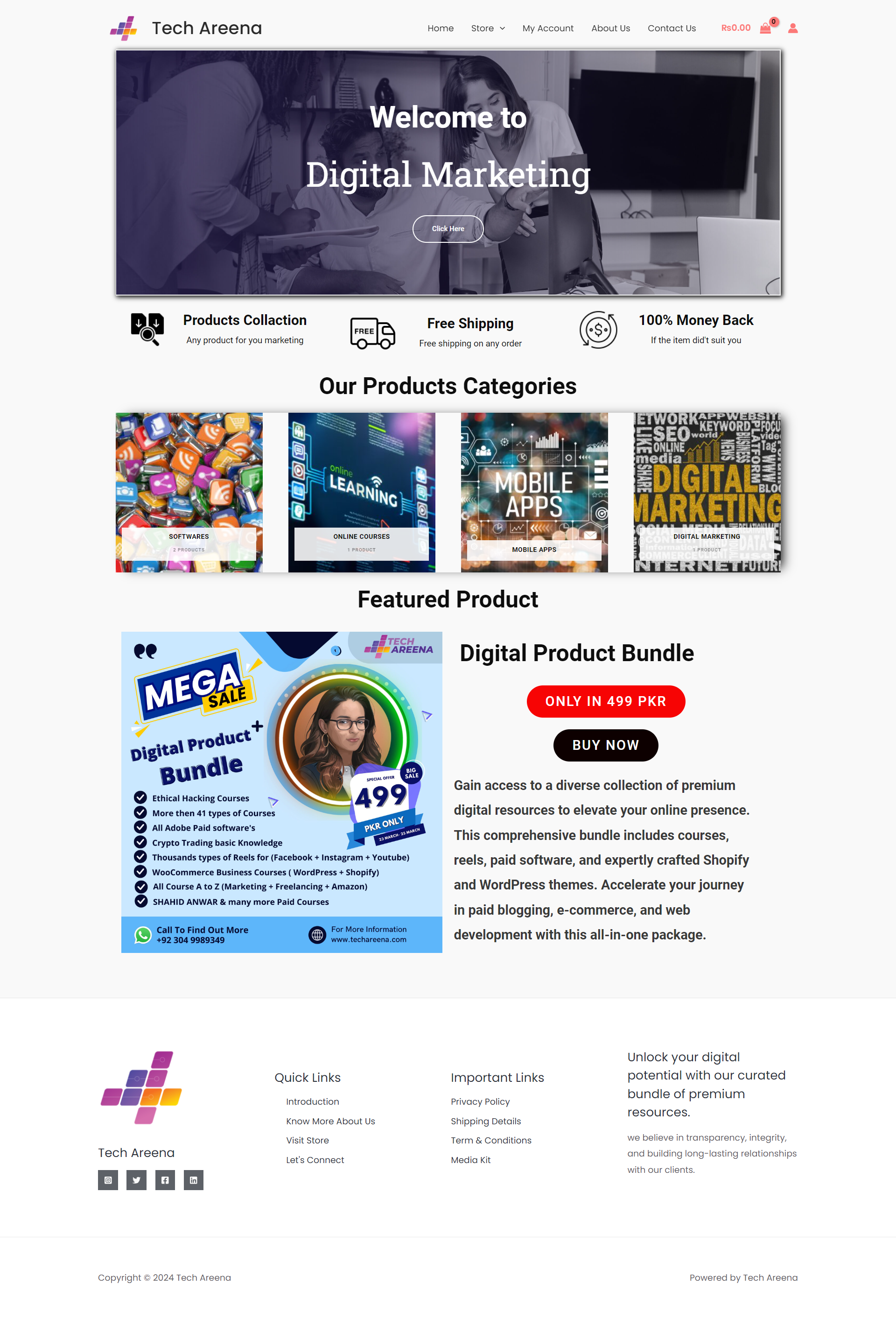 Website Development for "techareena.com" branding onlineteaching website