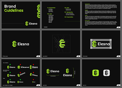 Elesna Software company Brand Guidelines Design brand design brand guide design brand guidelines brand identity brand identity design brand kit branding creative logo design elesna graphic design illustration logo logo design minimal modern software company tech branding tech logo unique