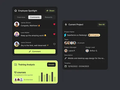 HRM Dashboard Widgets ai saas dashboards good design minimal design saas ui ux