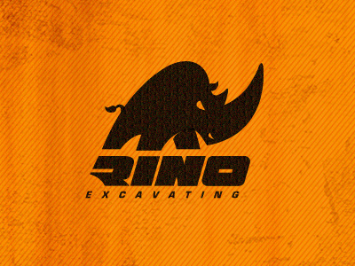 Rino Excavating construction industrial orange rhino rino tough