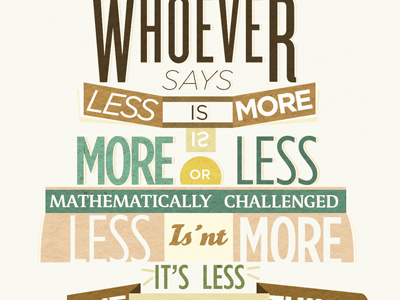 MORE IS MORE art blue boat design graphic less more quotes typography vector yellow