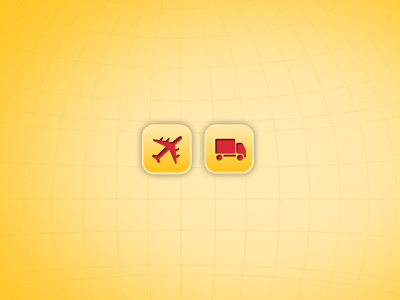 Transport airplane icons transport truck