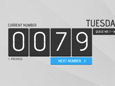 Display design for ticket system interface numbers touchscreen typo