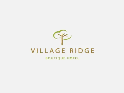 Village Ridge boutique branding hotel identity logo logotype sans serif south africa tree uppercase village