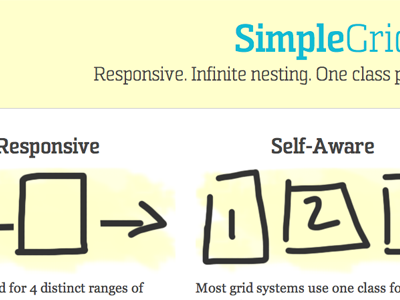 SimpleGrid blue grid passion project sketch website yellow