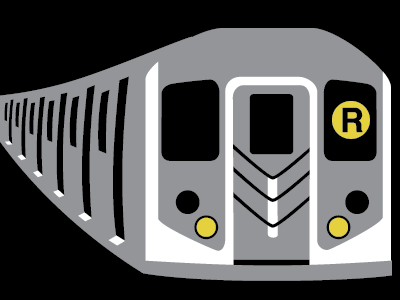 R Train icon illustration new york city progress subway transportation vector