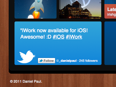 Twitter & a bit of everything else 3d bit css3 dribbble everything ios5 iwork twitter web windows 8 wood