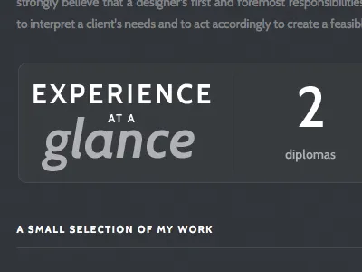 Experience google fonts grey lato portfolio white