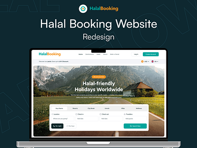 Halal Booking Website - Redesign Concept booking landing page flight booking halal booking halal travel hotel booking hotel booking landing page redesign concept redesign website ticket booking ticket booking dashboard ticketing website travel hotel booking platform travel agency website travel app travel landing page travel mobile app travel service travel website uiux design web design