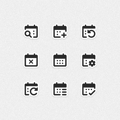 Calendar Icons ✨ black calendar icons mobile design ui ux web design white