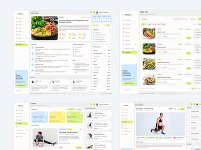 FitMove – Fitness Dashboard class details class schedule figma design figma template figma templates fitness app fitness dashboard fitness journey health and fitness meal plan ui meal planner template for fitness ui design ui inspiration ui showcase ui trends uiux design workout dashboard