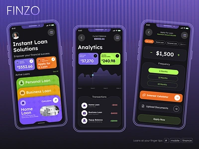 Finzo Loan Management App: Easy Loans, Smart Life banking debt app design finance management financial fintech home loan loan analytics loan app loan calculator loan management loan mobile app loan offers loan payment loan planner mobile app person loan personal finance ui ux ui ux design