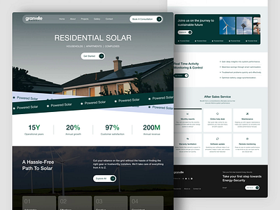 Solar System Management Landing Page clean design clean energy solutions clean energy web ui eco friendly website design landingpage renewable energy ui smart solar tracking solar business landing page solar company website solar energy ui design solar energy website solar landing page solar power system solar startup website solar system management solar ui design inspiration uiux user friendly solar ui web design website