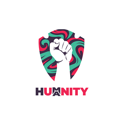 Humanity emblem fist hand vintage logo