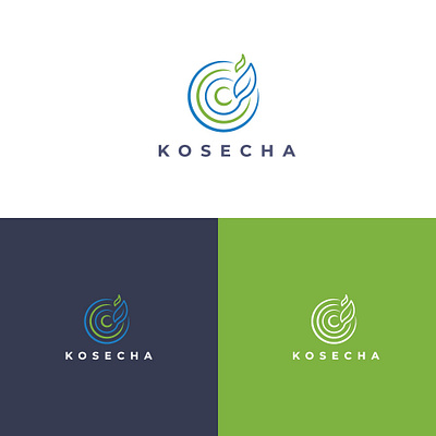 Kosecha circular leaf logo leaves round simple