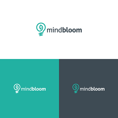 mind bloom logo idea lamp light mind