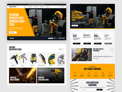 Showcasing Landing page of Tomahawk’s Tools Selling Website aboxgency branding graphic design shopify ui website design